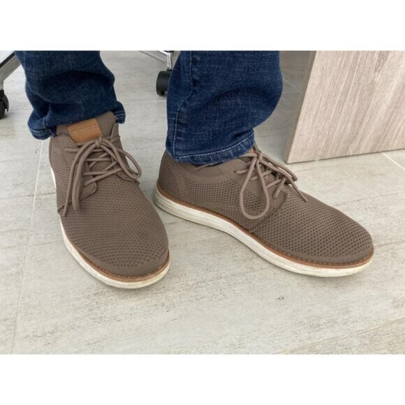 🆕Bruno Marc Men Light/Brown Knit Flex Mesh Oxfords Lace-Up Lightweight Sneakers - Picture 3 of 12